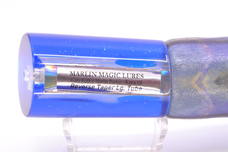 Marlin Magic Lures White Awabi Blue Back Reverse Taper Large Tube 12" 7.5oz ALV Skipjack