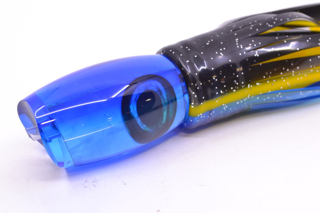 Moyes Lures Ice Blue MOP Blue Back Medium Argus 12" 6.5oz Skirted Black-Yellow-Blue