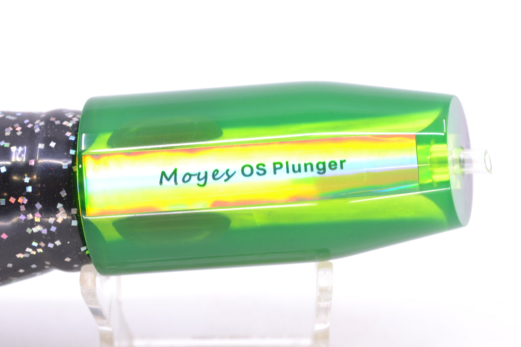 Moyes Lures Chartreuse MOP Black Back Taxi Eyes O.S. Plunger 12" 7oz Skirted Black GZE