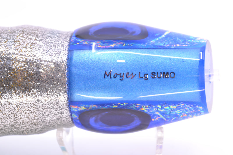 Moyes Lures Blue-Pink Dichro Blue Back Taxi Eyes Large Sumo 14" 13.8oz Skirted