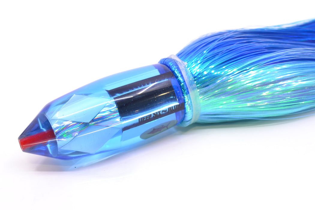 Aloha Lures Ice Blue Mirrored Rainbow Starburst Deep Six 9" 6oz Strobez Royal Blue-Ice Blue