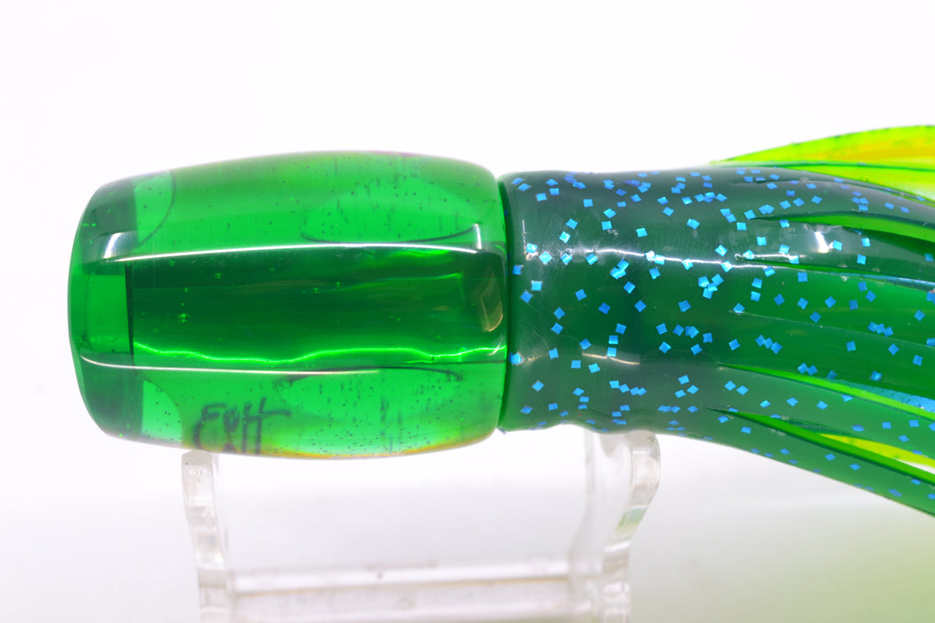 Marlin Magic Green MOP Green Back Red Eyes Small Ruckus 9" 5oz Skirted Mahi