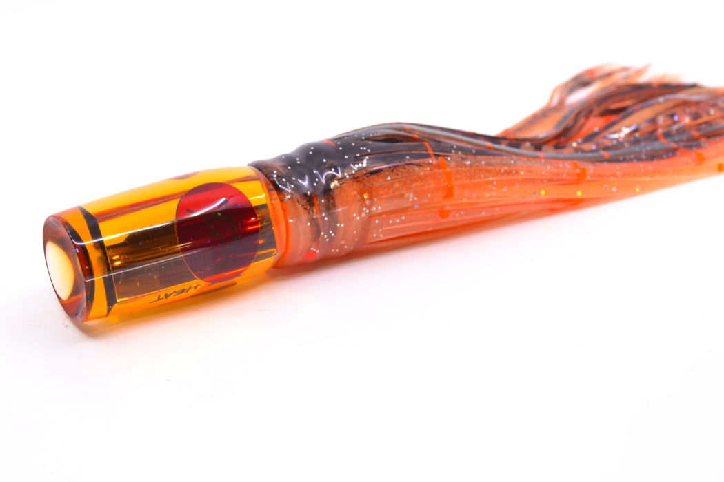 Bonze Lures Amber Mirrored Red Eyes The Heat 9" 2oz Skirted Root Beer-Petrolero