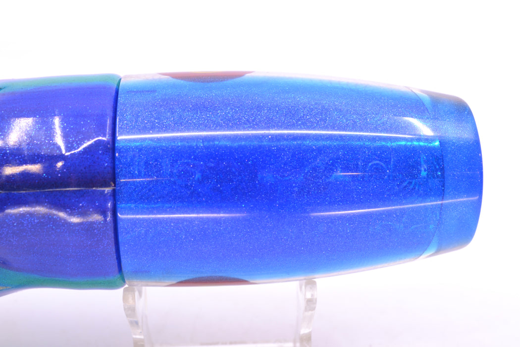 Jackpot Lures Silver Rainbow Blue Back Cameltoe 14" 10.6oz Fire Tailz Vinyl Blueberry GZE