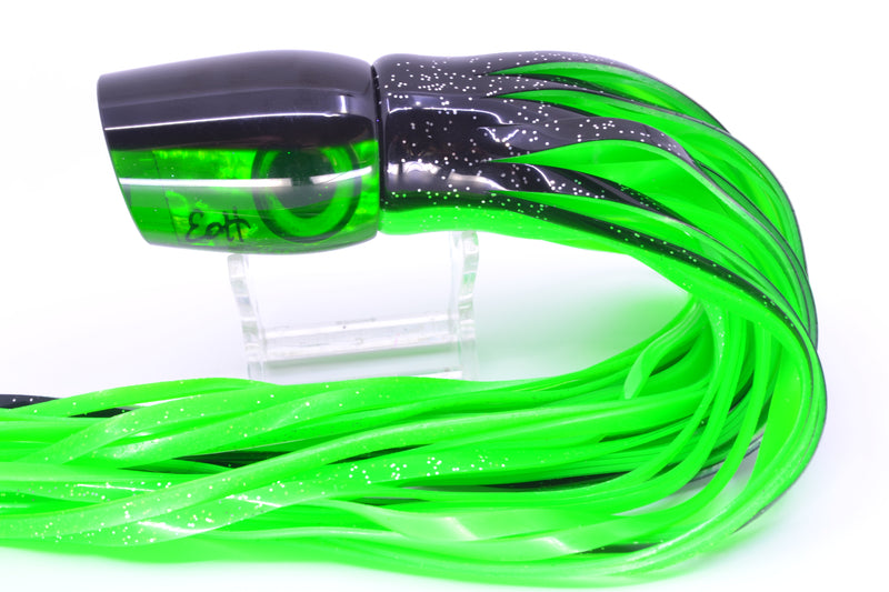 Marlin Magic Lures Green MOP Black Back Lil Hibby 10" 7.2oz Skirted Black-Green *CHIPPED* GZE