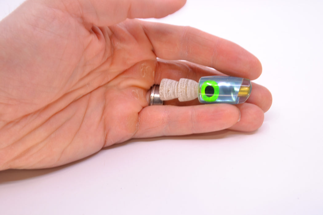 Coggin Lures Ice Blue MOP Black-Green Eyes Tado Lo'ihi Peanut Scoop 4.5" 0.3oz