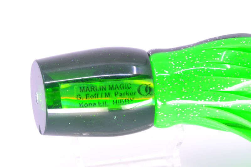 Marlin Magic Lures Green MOP Black Back Lil Hibby 10" 7.2oz Skirted Black-Green *CHIPPED* GZE
