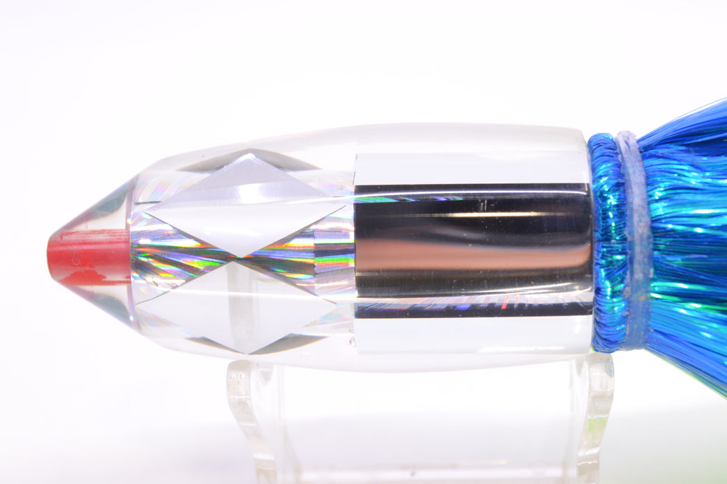 Aloha Lures Mirrored Silver Rainbow Starburst Deep Six 9" 6oz Strobez Blue-Chartreuse