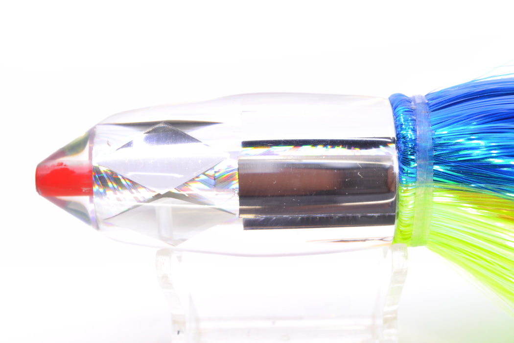 Aloha Lures Mirrored Silver Rainbow Starburst Deep Six 9" 6oz Strobez Blue-Chartreuse