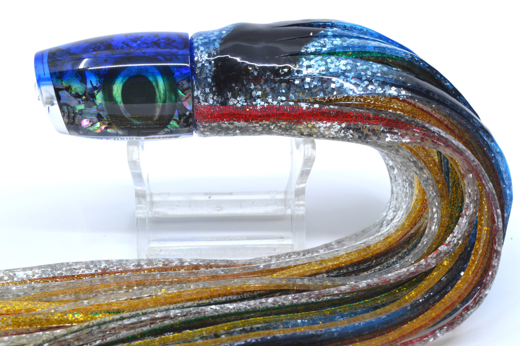 Moyes Lures Salt & Pepper Blue Back Small J-Boy 9" 5oz Skirted Evil GZE