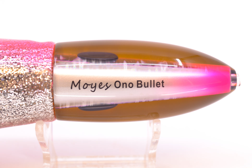 Moyes Lures Silver Aurora Black-Pink Back Keeled Medium Ono Bullet 9" 8.7oz Skirted