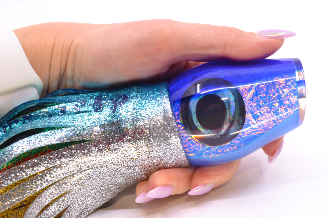 Moyes Lures Blue-Pink Dichro Blue Back Taxi Eyes Large Sumo 14" 13.8oz Skirted GZE