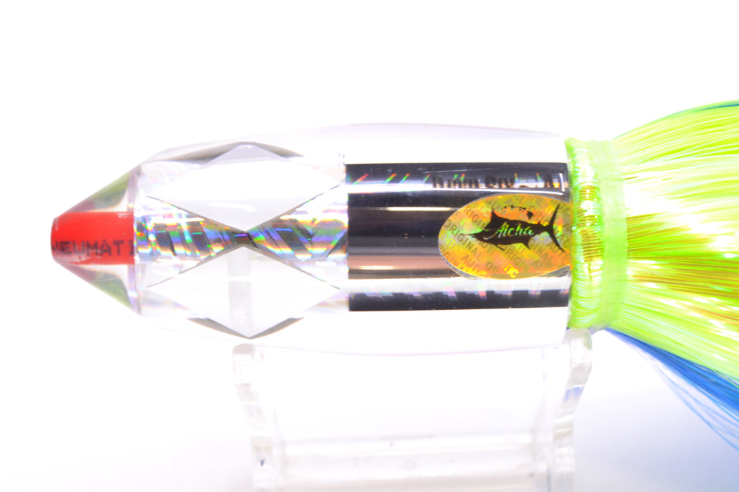 Aloha Lures Mirrored Silver Rainbow Starburst Deep Six 9" 6oz Strobez Blue-Chartreuse