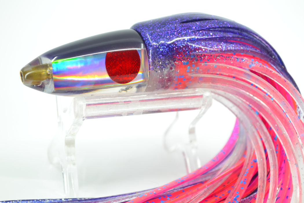 Koya Lures Rainbow Purple Back Bullet 5.5" 2.5oz Skirted Purple-Clear-Pink