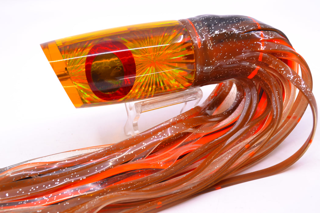 Koya Lures Amber Rainbow Starburst JP Large Lunger 14" 12.5oz Skirted Black-Root Beer GZE