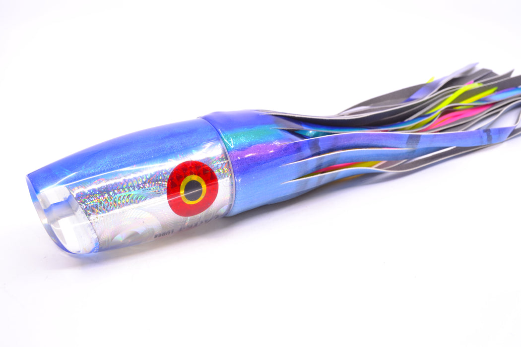 Jackpot Lures Silver Rainbow Blue Back Cameltoe 14" 10.6oz Fire Tailz Vinyl Blueberry GZE