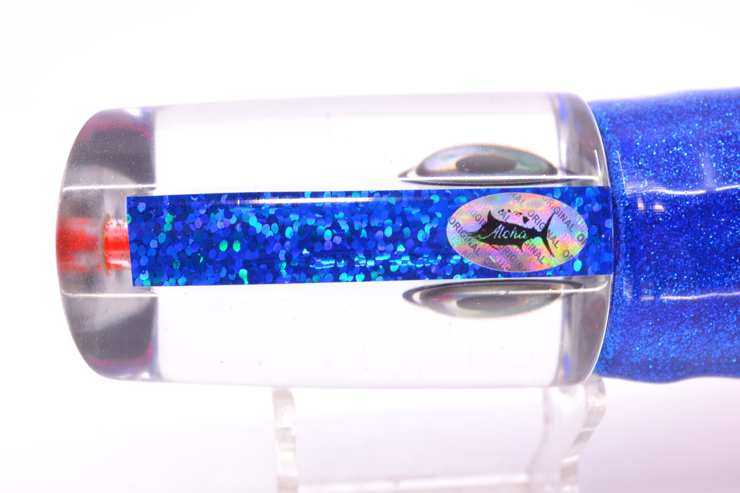 Aloha Lures Clear Mirrored Blue Back Baby Smash Bait 12" 10oz Skirted Blue-Silver/Pink