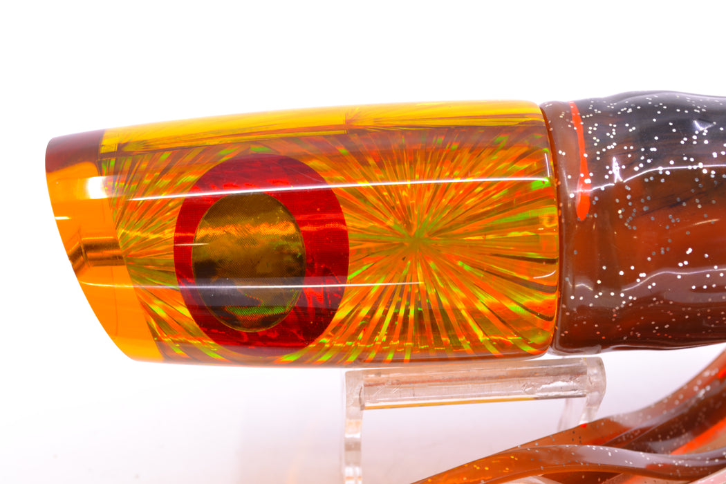 Koya Lures Amber Rainbow Starburst JP Large Lunger 14" 12.5oz Skirted Black-Root Beer GZE