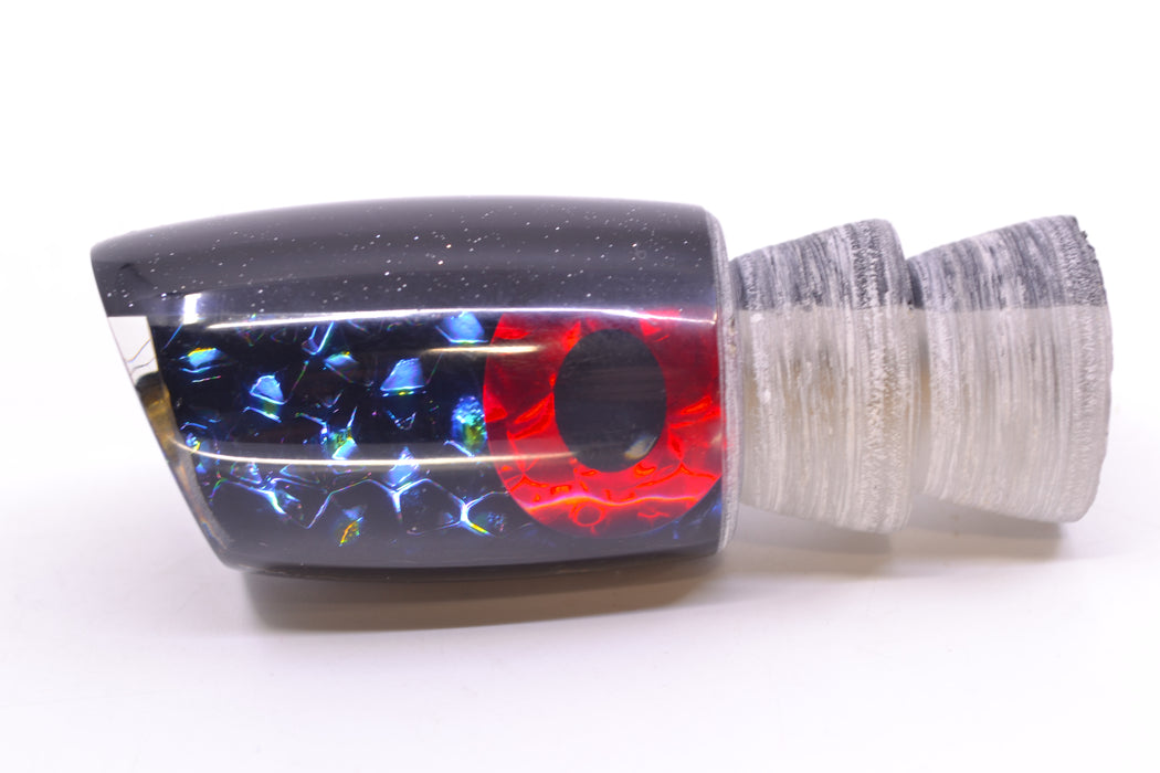 Coggin Lures Black-Blue Dichro Black Back Black-Red Eyes Hualalai Tado Slant 9" 1.2oz