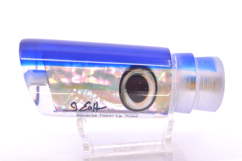 Marlin Magic Lures White Awabi Blue Back Taxi Eyes Reverse Taper Large Tube 12" 5.8oz