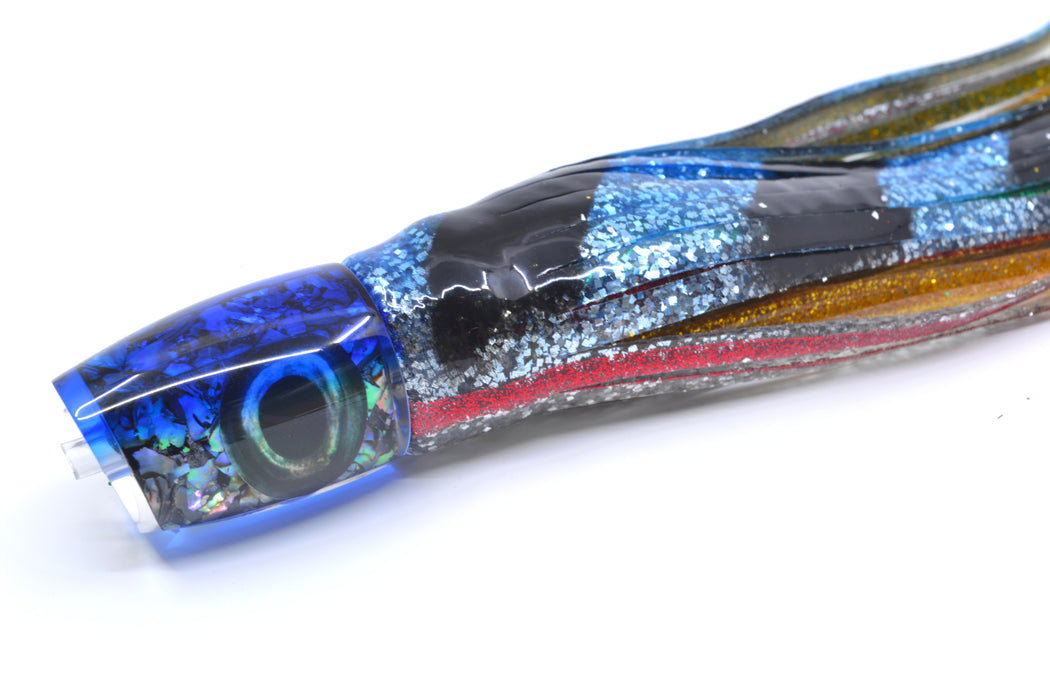 Moyes Lures Salt & Pepper Blue Back Small J-Boy 9" 5oz Skirted Evil GZE