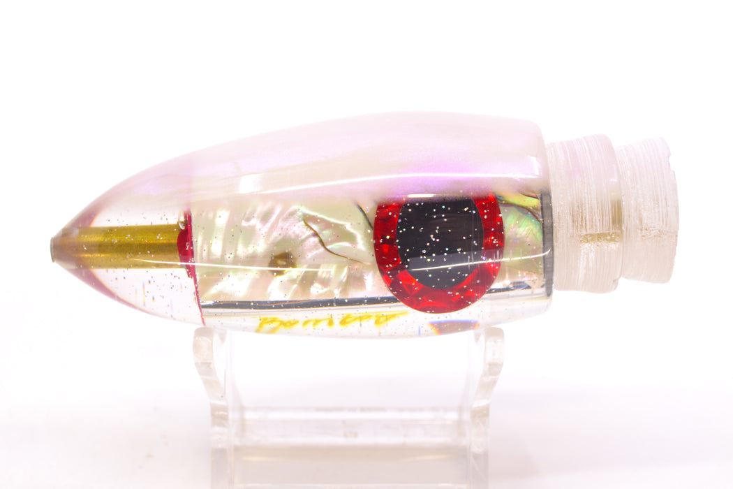 Bomboy Lures White Abalone Strawberry Pearl Back Black-Red Eyes Big Bomb 9"+ 6oz