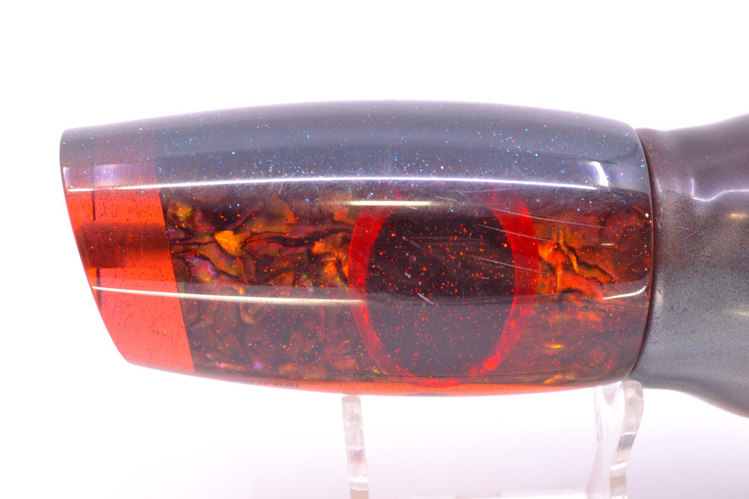 Polu Kai Orange Paua Shell Gray Back Large Reverse Taper Plunger 14" 17oz Skirted New Pre-Owned GZE