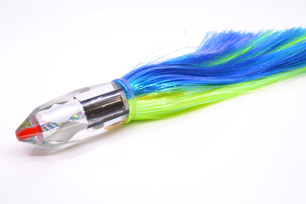 Aloha Lures Mirrored Silver Rainbow Starburst Deep Six 9" 6oz Strobez Blue-Chartreuse