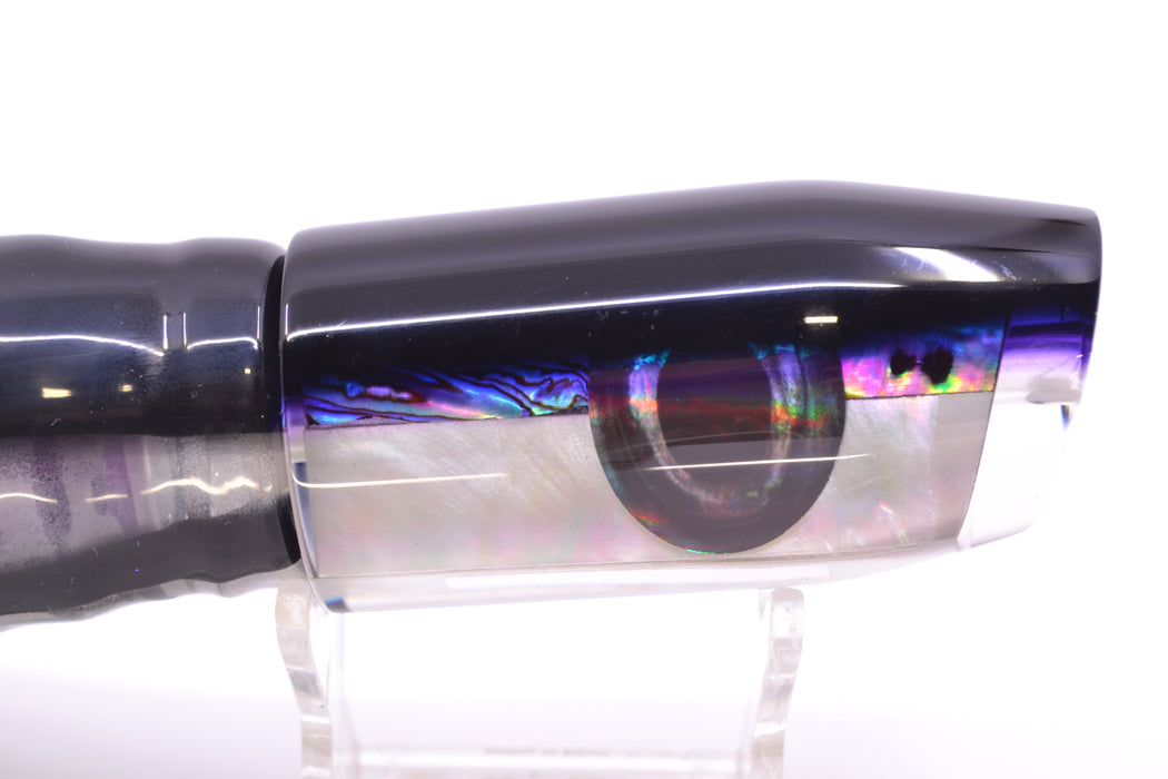 Moyes Lures Skipjack Paua-MOP Black-Purple Back Taxi Eyes Davey Boy 12" 8oz Skirted