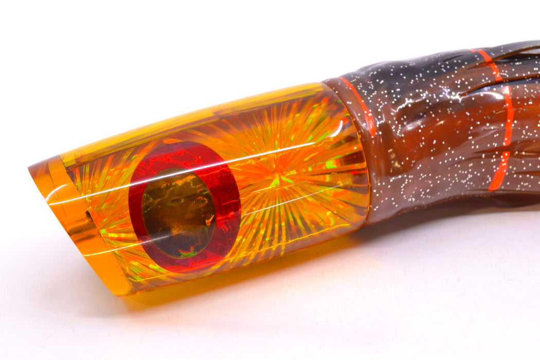 Koya Lures Amber Rainbow Starburst JP Large Lunger 14" 12.5oz Skirted Black-Root Beer GZE