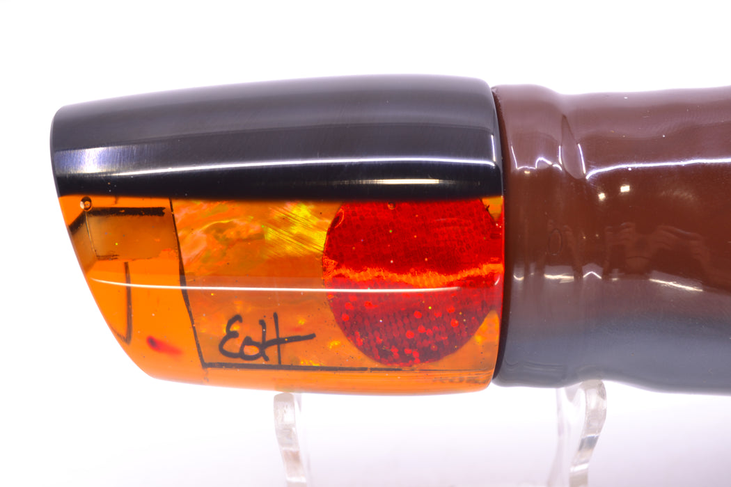 Marlin Magic Orange Awabi Black Back Red Eyes Ruckus 12" 11oz Skirted Root Beer-Silver
