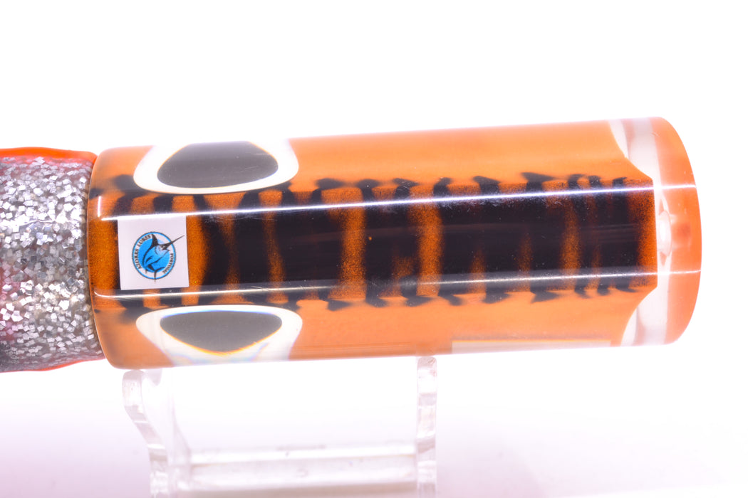 Azores Lures Orange Mackerel Marlin Reaper 12" 10.4oz Skirted Black Bars-Pink
