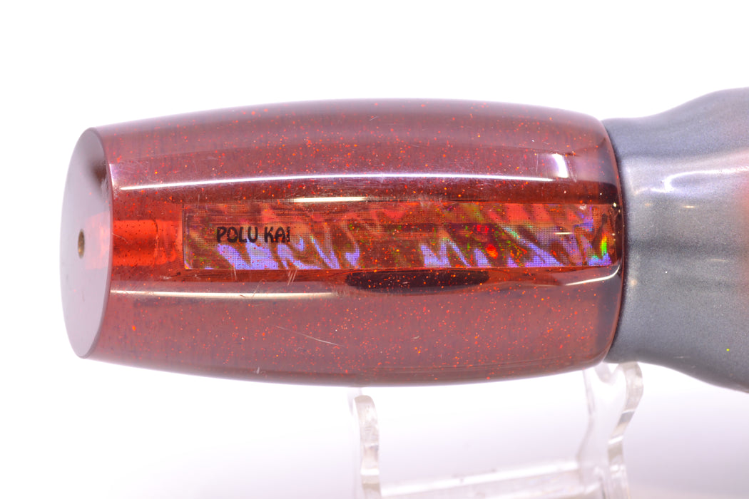 Polu Kai Orange Paua Shell Gray Back Large Reverse Taper Plunger 14" 17oz Skirted New Pre-Owned GZE