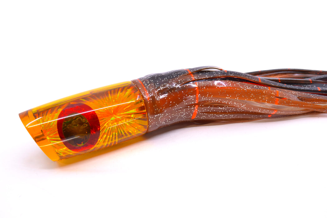Koya Lures Amber Rainbow Starburst JP Large Lunger 14" 12.5oz Skirted Black-Root Beer GZE
