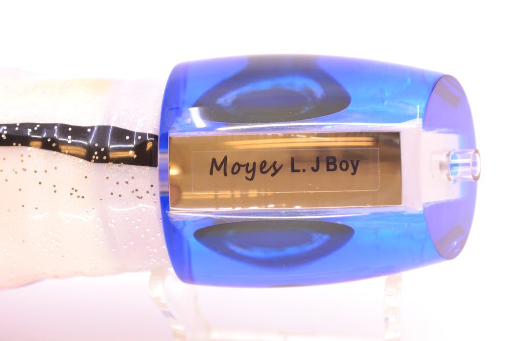 Moyes Lures Ice Blue-Pink Dichro Blue Back Taxi Eyes Large J-Boy 14" 9oz Skirted Gay Bob