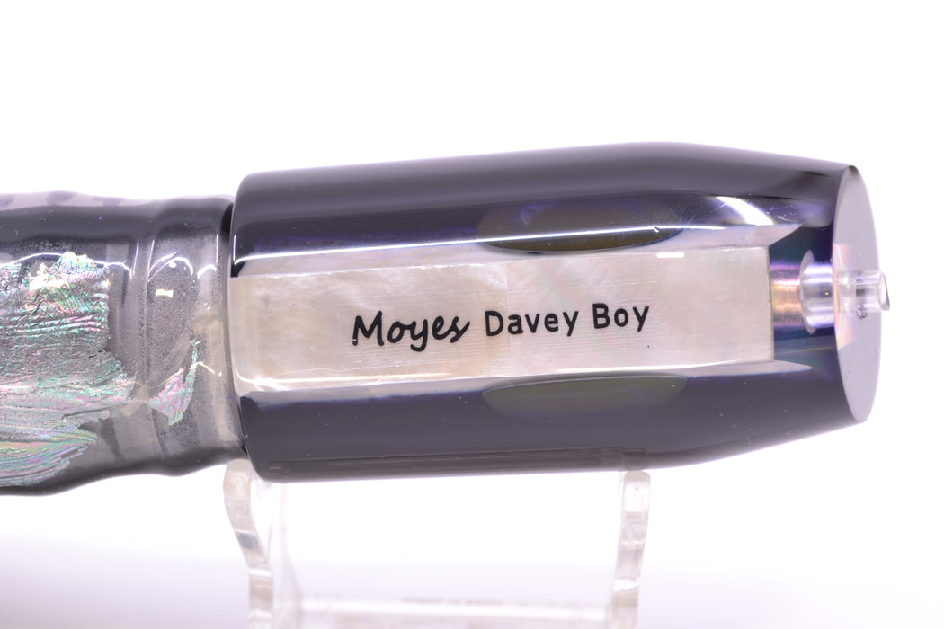 Moyes Lures Skipjack Paua-MOP Black-Purple Back Taxi Eyes Davey Boy 12" 8oz Skirted
