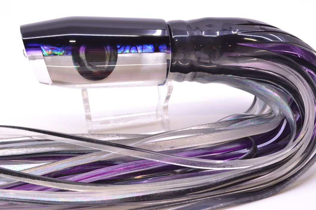 Moyes Lures Skipjack Paua-MOP Black-Purple Back Taxi Eyes Davey Boy 12" 8oz Skirted