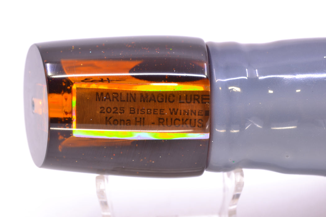 Marlin Magic Orange Awabi Black Back Red Eyes Ruckus 12" 11oz Skirted Root Beer-Silver
