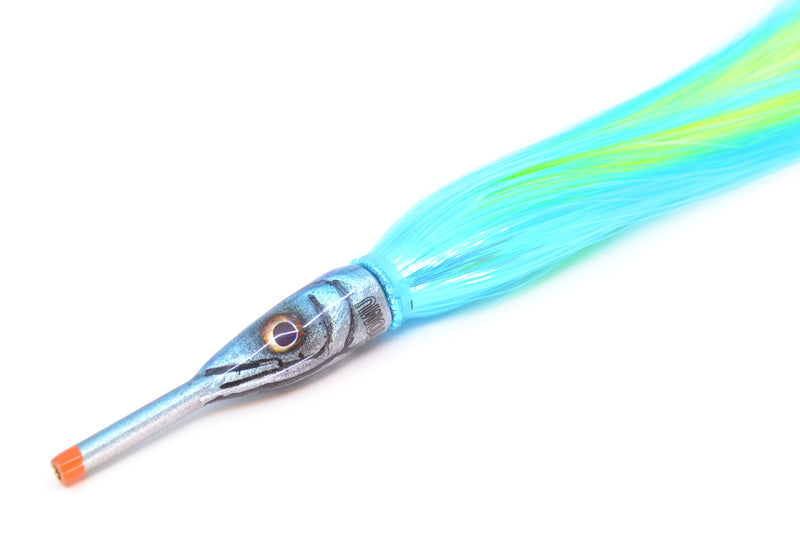Tsutomu Lures Ice Blue-Silver Ballyhoo 5" 3oz Strobez Ice Blue/Chartreuse