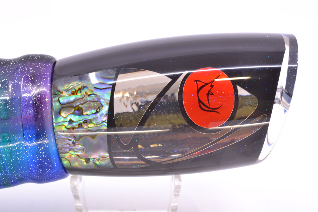 Bonze Lures Hydra Silver-Paua Fish Red Eyes Anaconda 16" 22oz Skirted Purple-Blue/Green