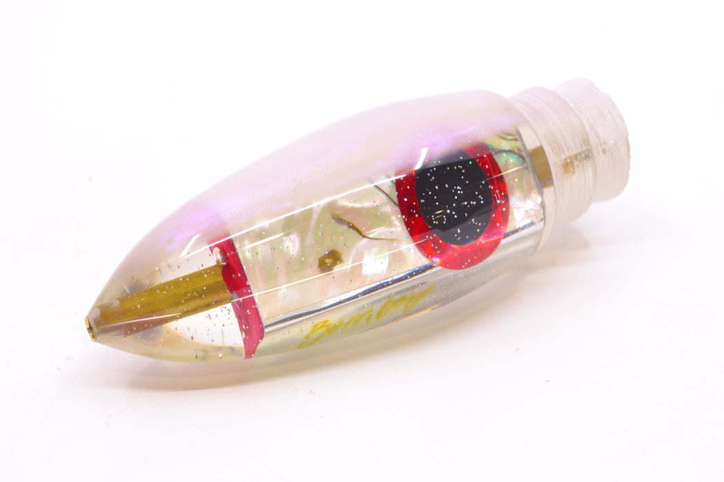 Bomboy Lures White Abalone Strawberry Pearl Back Black-Red Eyes Big Bomb 9"+ 6oz