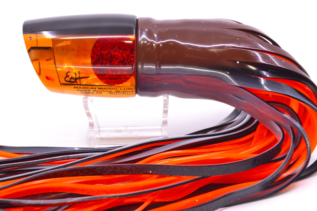 Marlin Magic Orange Awabi Black Back Red Eyes Ruckus 12" 11oz Skirted Root Beer-Silver