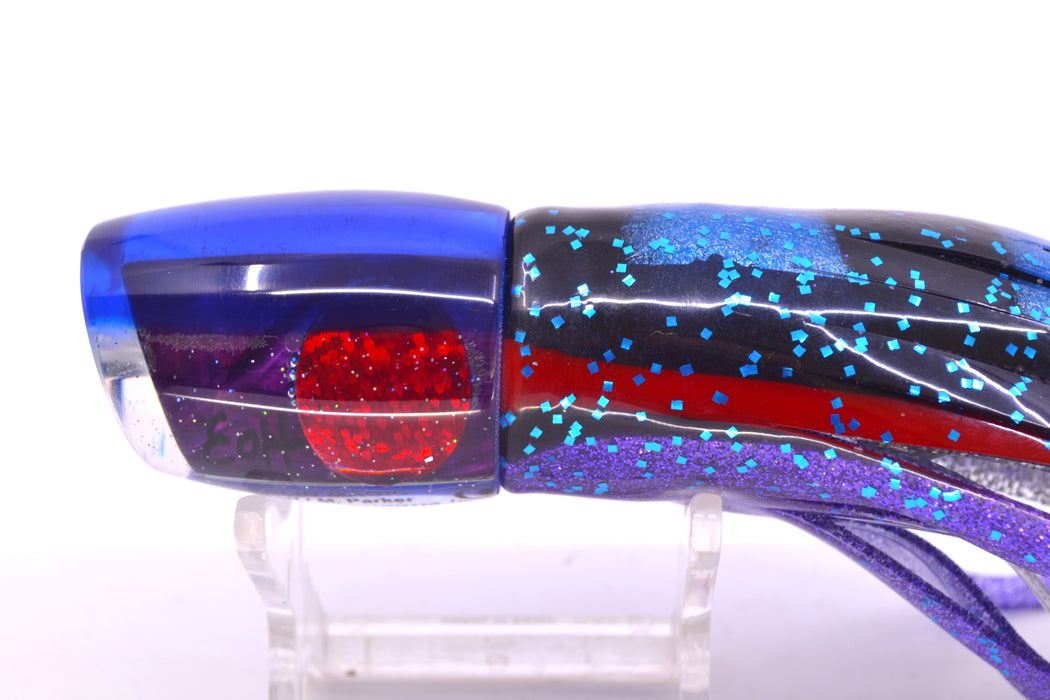Marlin Magic Purple MOP Blue Back Red Eyes Small Ruckus 9" 5oz Skirted Black-Blue-Purple