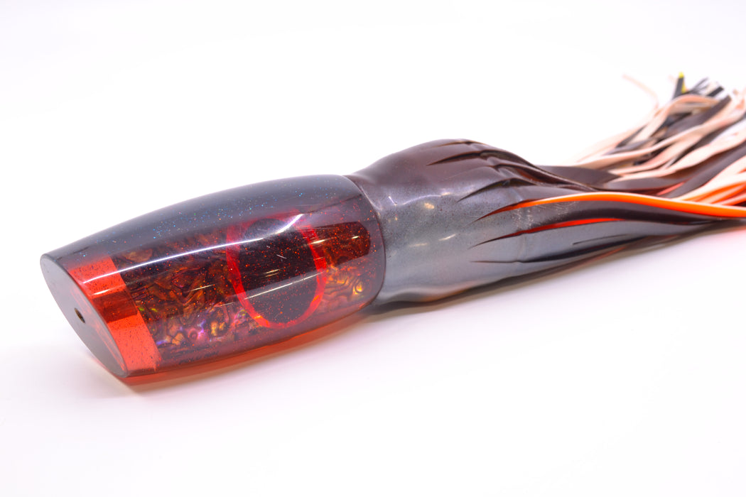 Polu Kai Orange Paua Shell Gray Back Large Reverse Taper Plunger 14" 17oz Skirted New Pre-Owned GZE