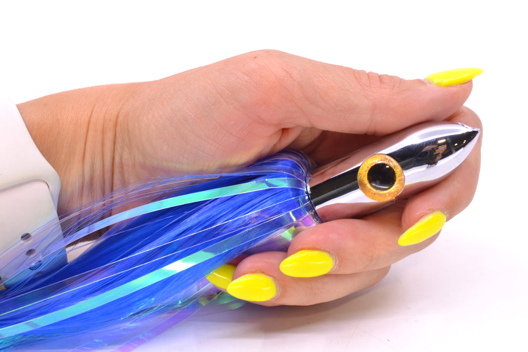 Iland Lures Blue-"Marlin" Flash Hair Chrome Head Heavy "Hawaiian Eye" Ilander 8.5" 4oz IL400HF-BL/MAR