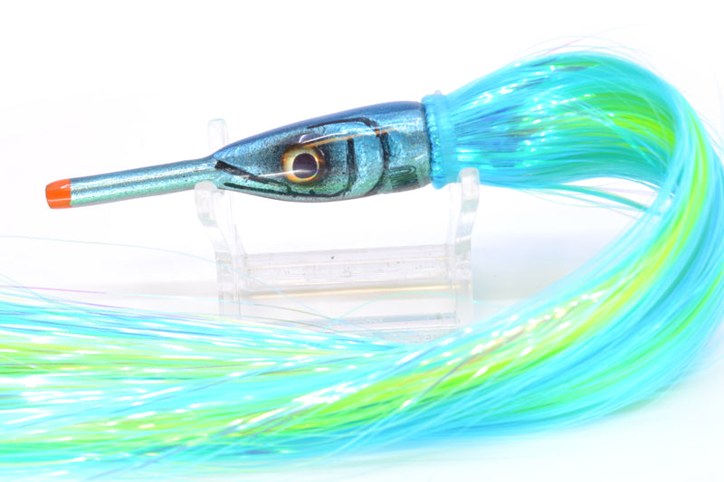 Tsutomu Lures Ice Blue-Silver Ballyhoo 5" 3oz Strobez Ice Blue/Chartreuse