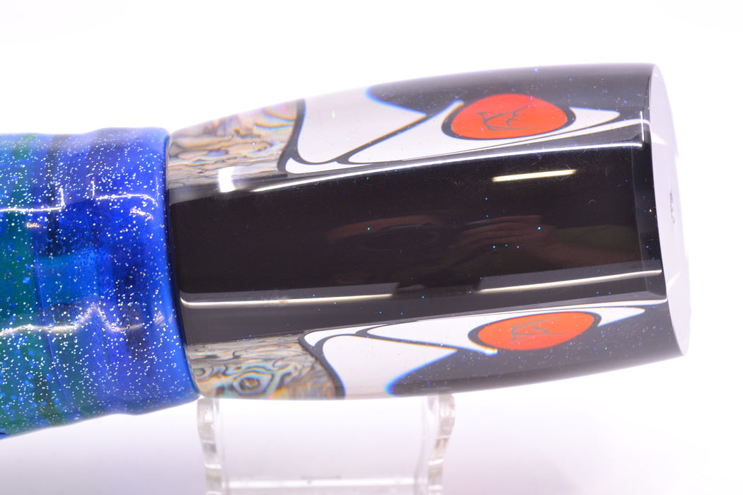 Bonze Lures Hydra Silver-Paua Fish Red Eyes Anaconda 16" 22oz Skirted Purple-Blue/Green