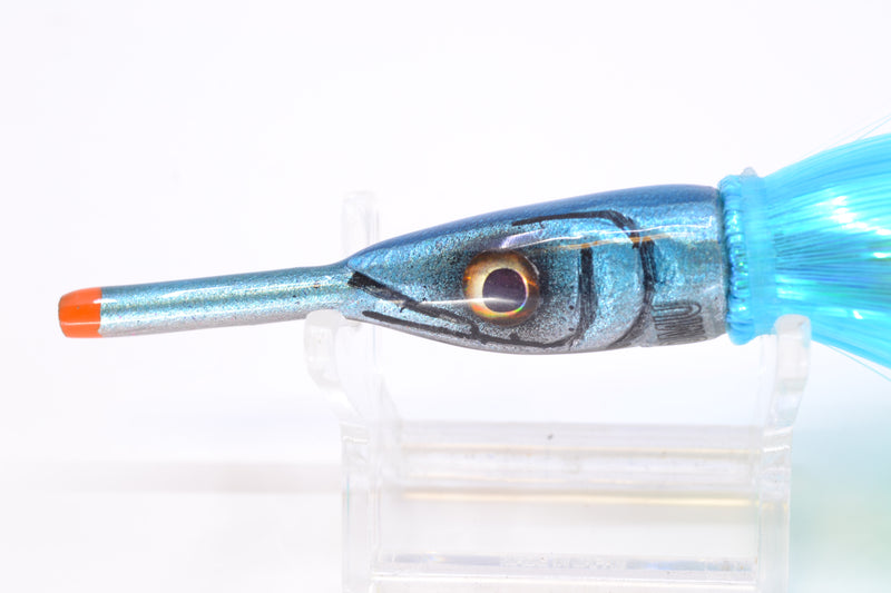 Tsutomu Lures Ice Blue-Silver Ballyhoo 5" 3oz Strobez Ice Blue/Chartreuse