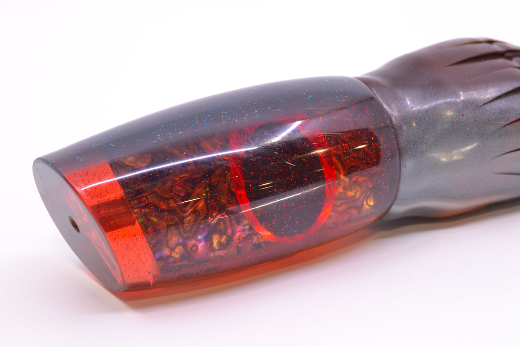 Polu Kai Orange Paua Shell Gray Back Large Reverse Taper Plunger 14" 17oz Skirted New Pre-Owned GZE