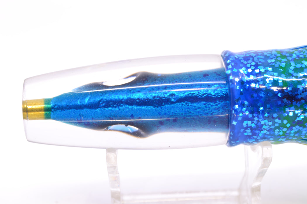 Tsutomu Lures Blue Mahi Fish Head Ali'i Invert 7" 5.7oz Skirted Blue-Yellow-Silver